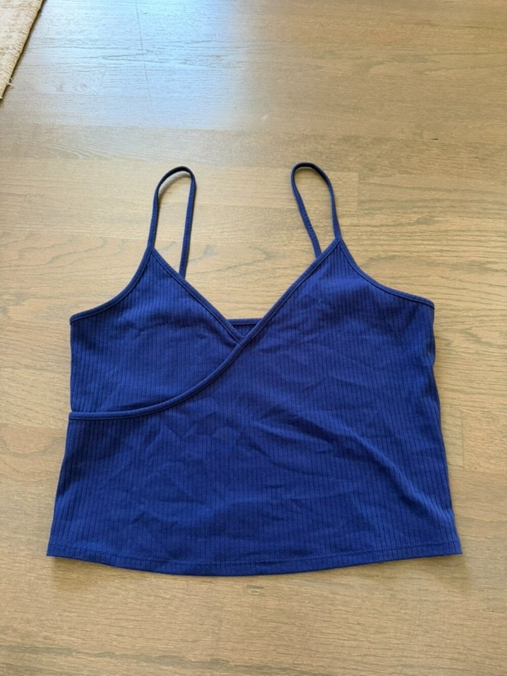 PacSun Basics Blue Ribbed Wrap Front Cami Tank Top Size Medium